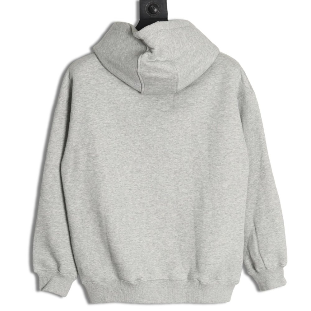 DDKicks Calvin Klein  Grey Embroidered Letter Hidden Button Hooded Sweatshirt Women's