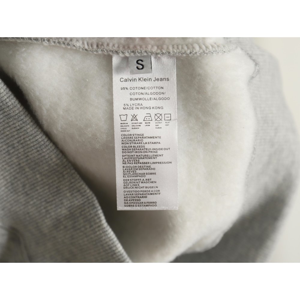 DDKicks Calvin Klein  Grey Embroidered Letter Hidden Button Hooded Sweatshirt Women's