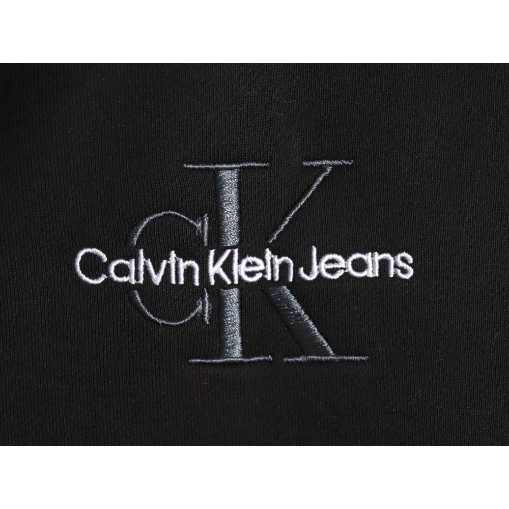 DDKicks Calvin Klein Black  Embroidered Letter Hidden Button Hooded Sweatshirt Women's