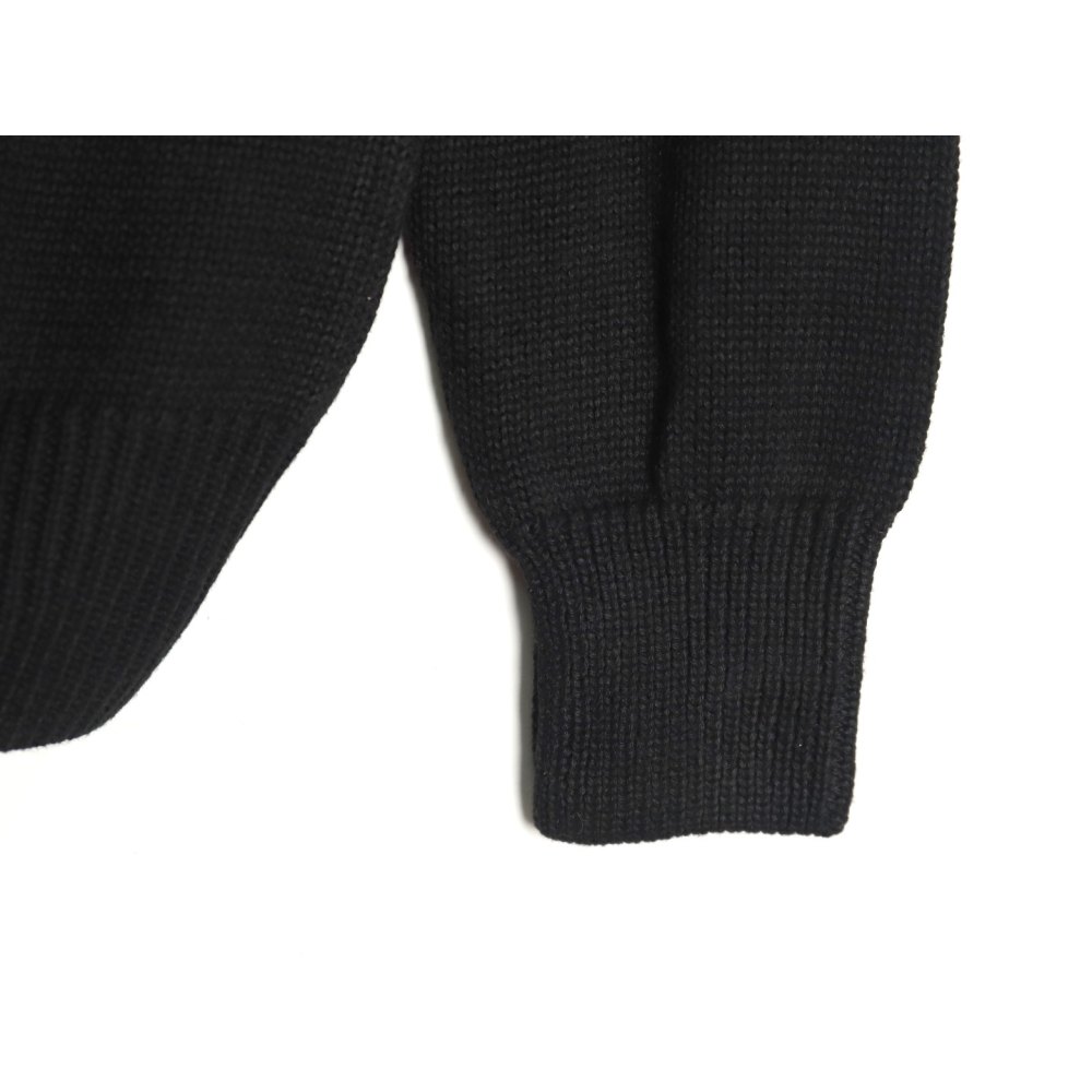 DD Stussy S curly mosquito coil knitted sweater Black