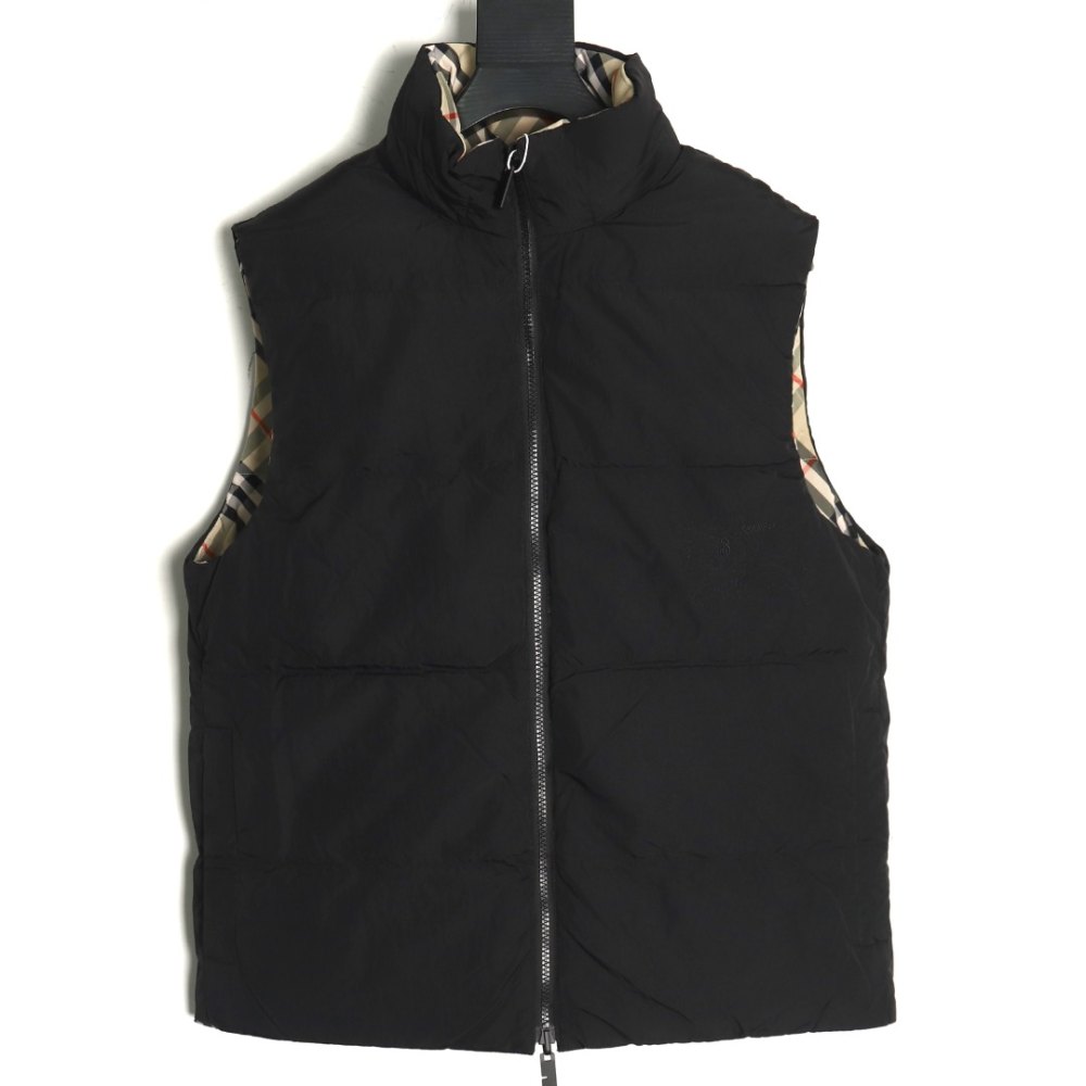 DD Bur*berry BBR 24 diamond checkered down vest on both sides