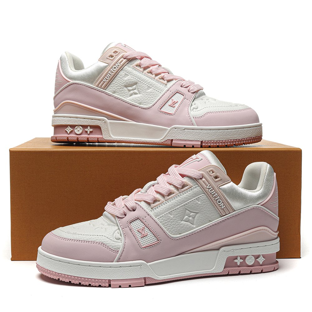 DD Lou1s Vu1tton Trainer Low White Pink-VL0232