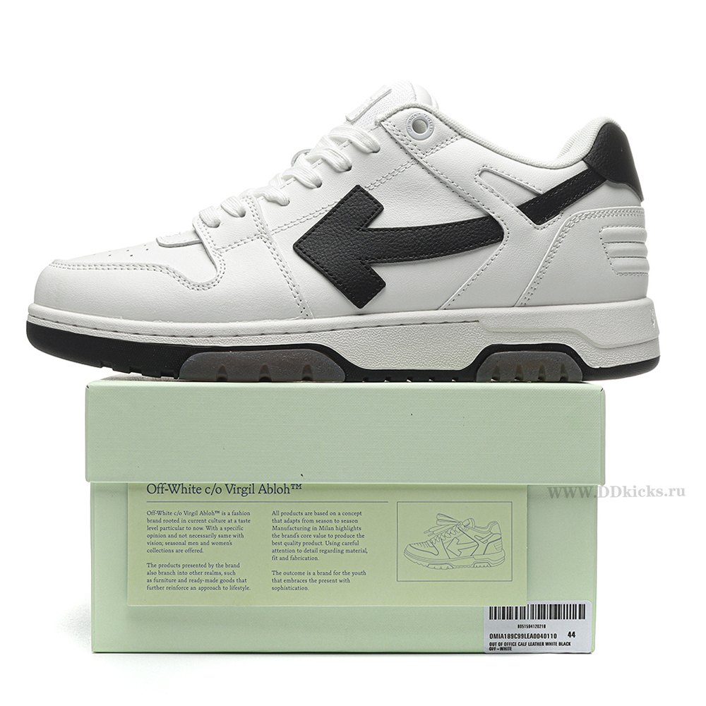 DD OFF-WHITE Out Of Office OOO 30 MM Low Tops Black White Blue