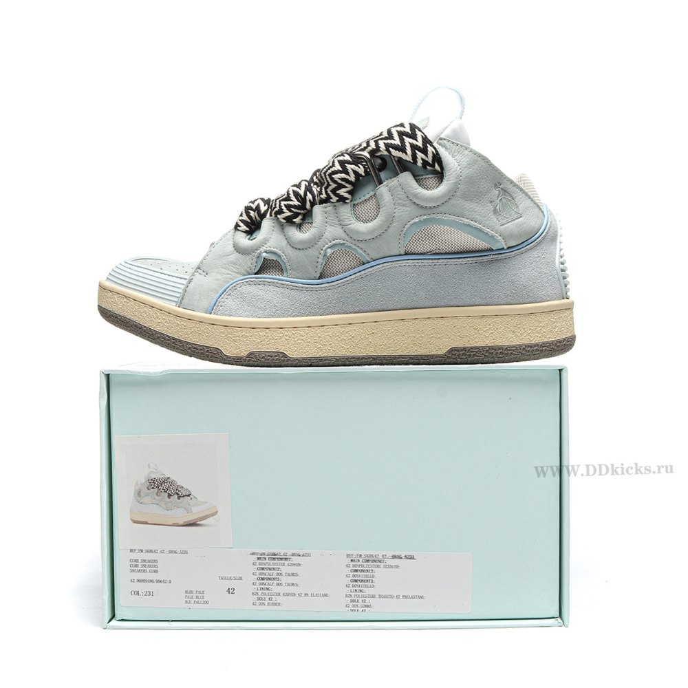 DD 1*ANVIN Leather Curb Light Blue Gum (women's)