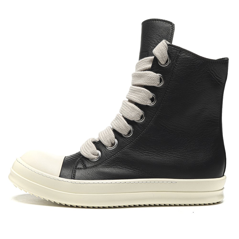 DD Rick 0wens Lido High Sneaks Black Milk  Canvas Boots -RR01C4892 LPOW2