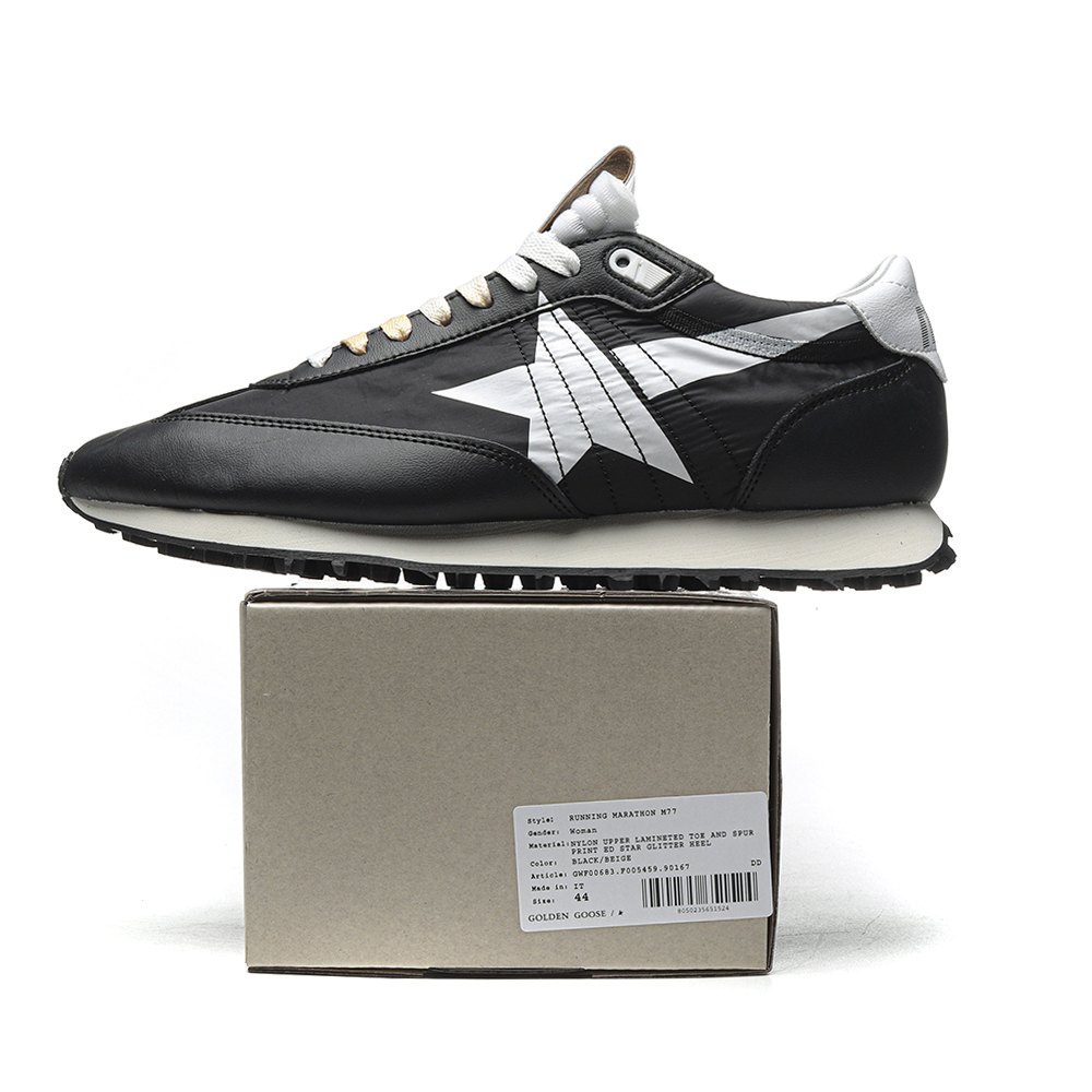 DD Golden Goose Marathon With Black Nylon Upper And White Star