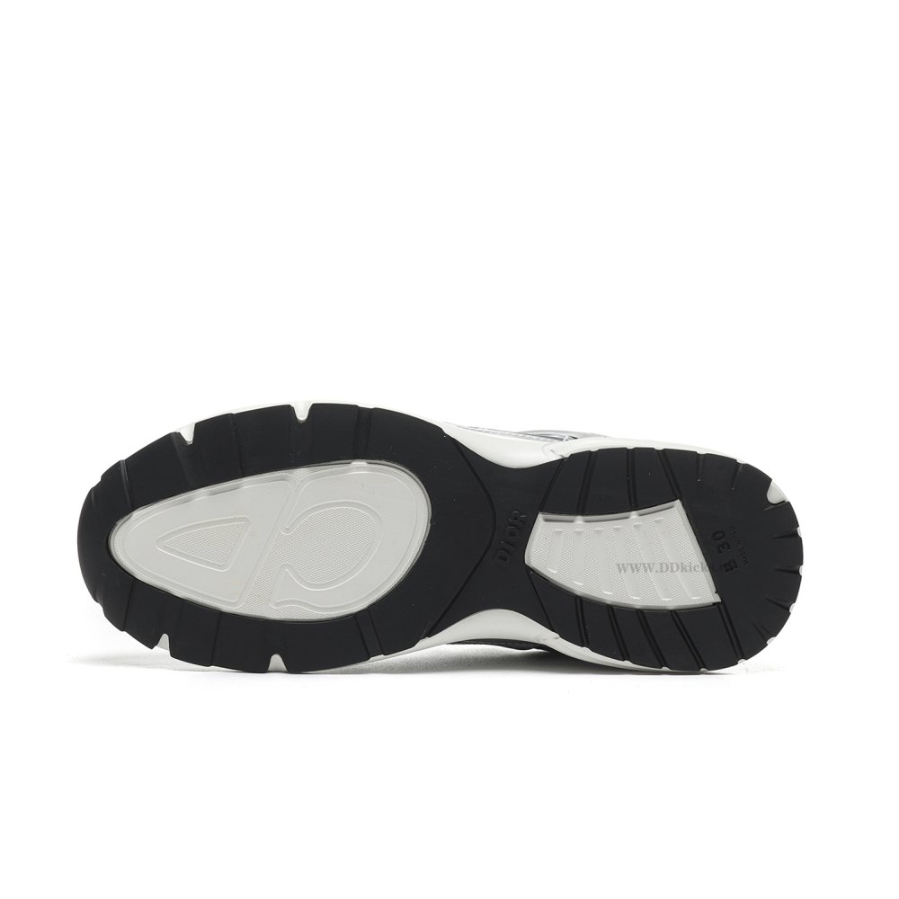 DD Di0r B30 White Mesh Silver-Tone Metallic Calfskin